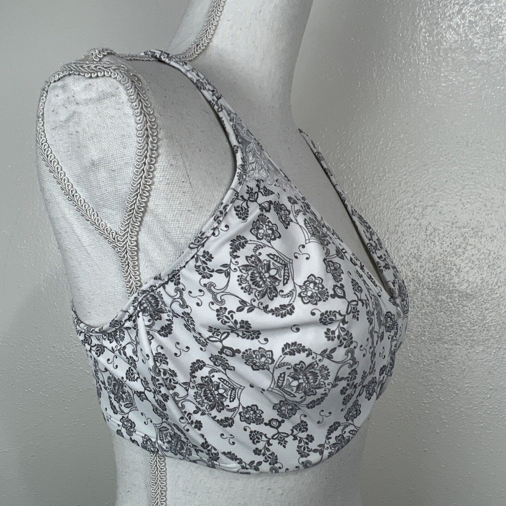 Bali Bra Women 38DD Black White Floral Print Wired Unpadded - Picture 8 of 13
